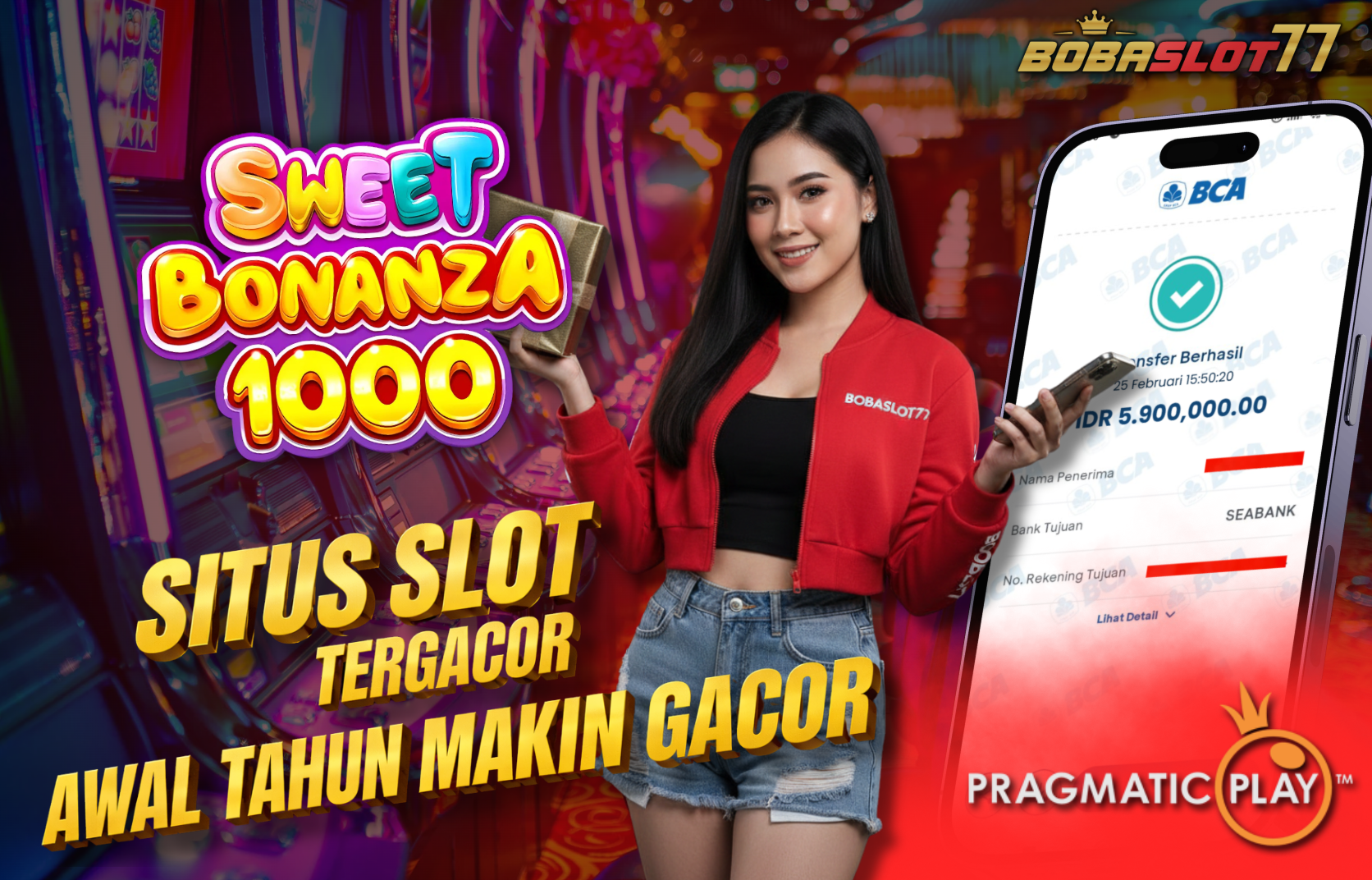 Selamat kepada user id : ko***sa Wede Rp 5.900.000 di Game SWEET BONANZA 1000 PRAGMATIC PLAY Cair Gk Sampe 1 Menit! Menang Mudah di Bobaslot77